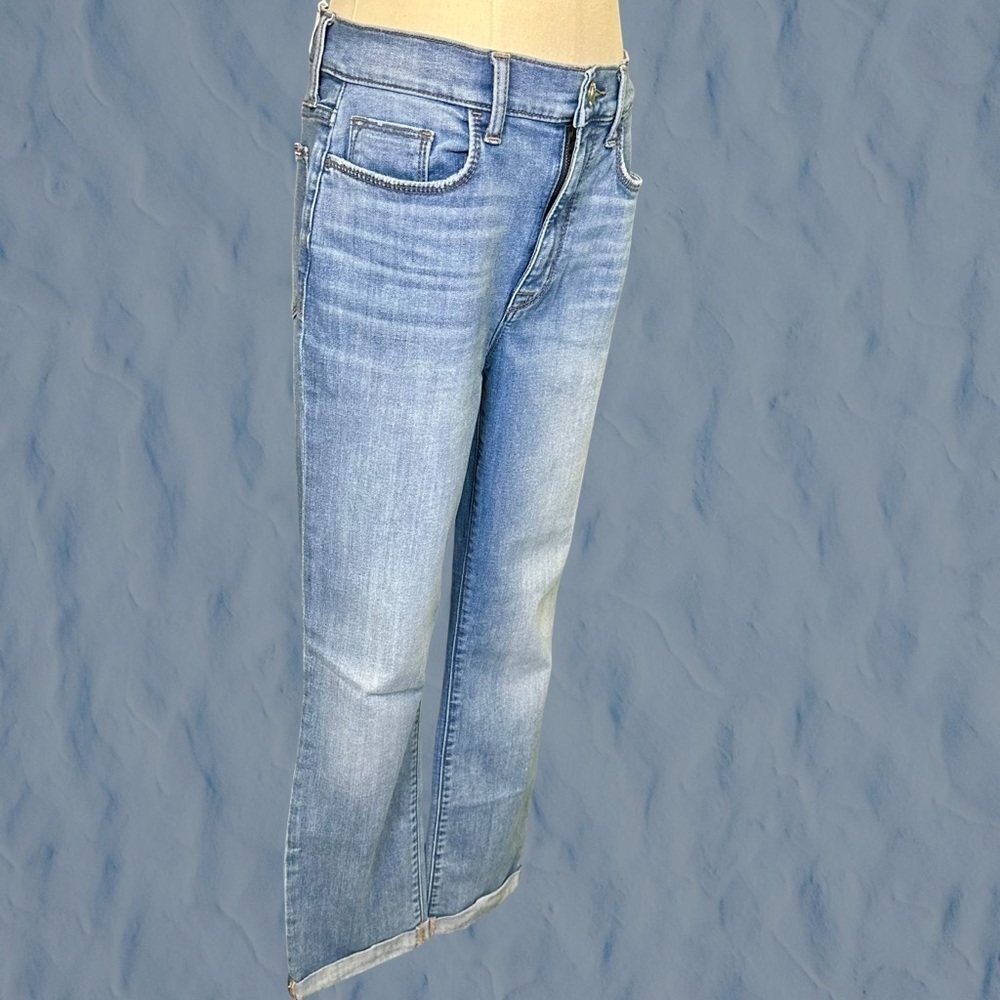 Hudson Jeans ‘Blair’ High Rise Straight Leg Cropped Jeans in Medium Blue Wash 27 - Picture 16 of 16